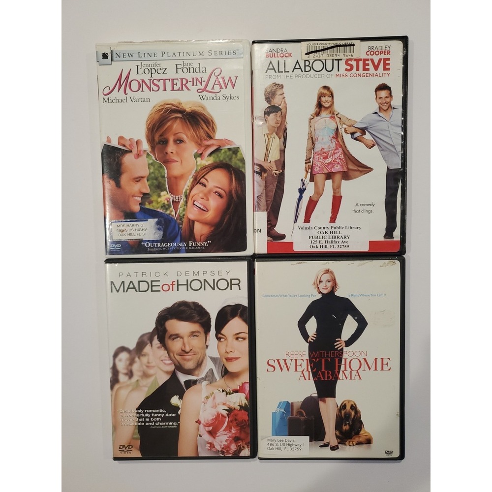 SweetRomantic Comedy DVD Lot (4) Sweet Home Alabama Made of Honor Monster-in-Law
